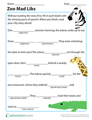 Zoo Mad Libs