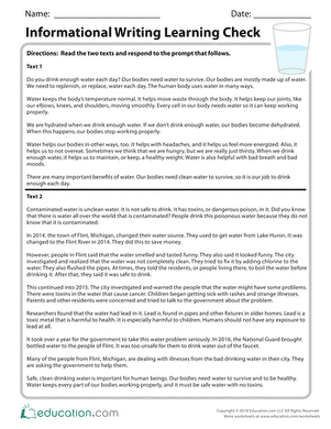 Informational Writing Learning Check