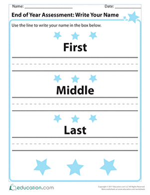 End of Year Assessment: Write Your Name