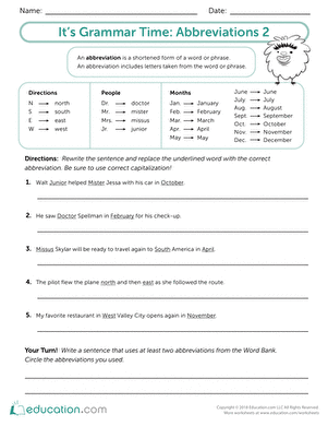 It's Grammar Time: Abbreviations 2