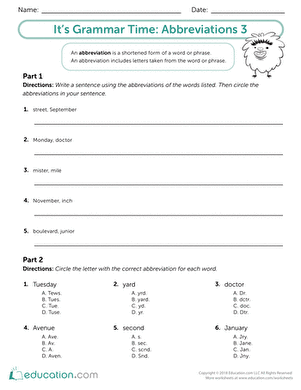 It's Grammar Time: Abbreviations 3