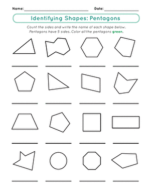 Identifying Shapes: Pentagons