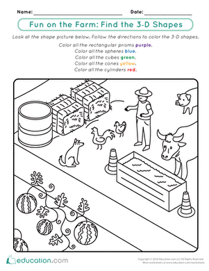Fun on the Farm: Find the 3-D Shapes