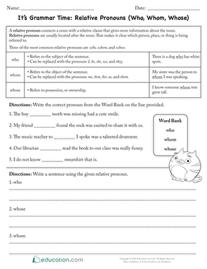 It’s Grammar Time: Relative Pronouns (Who, Whom, Whose)