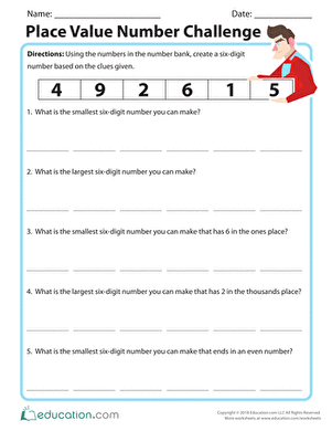 Place Value Number Challenge