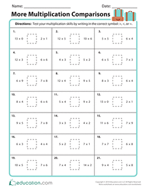 More Multiplication Comparisons