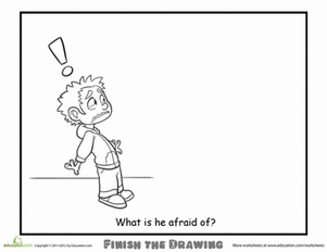 Finish the Drawing: What is he Afraid Of?