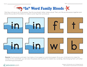 "In" Word Family Blends