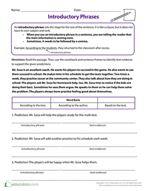 Introductory Phrases