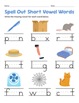 Spell Out Short Vowel Words