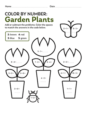 Color by Number: Garden Plants