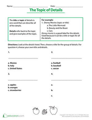 The Topic of Details