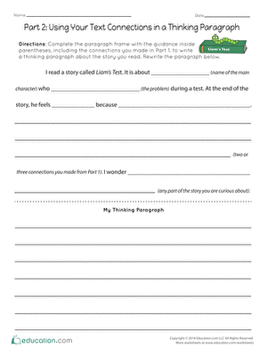 Part 2: Using Your Text Connections in a Thinking Paragraph