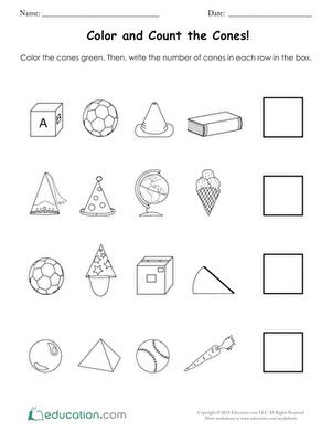 Color and Count the Cones!
