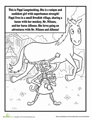 Pippi Longstocking Coloring Page