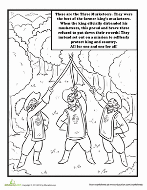 Three Musketeers Coloring Page