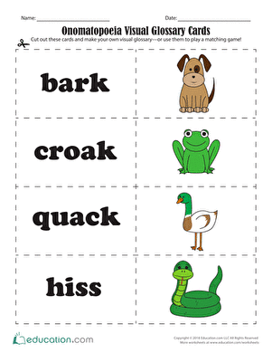 Onomatopoeia Visual Glossary Cards