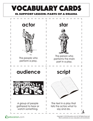 Vocabulary Cards: Parts of a Drama