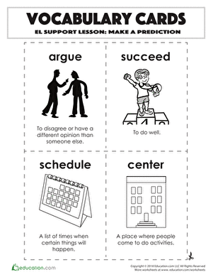 Vocabulary Cards: Make a Prediction