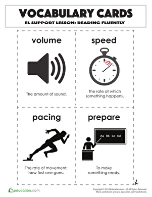 Vocabulary Cards: Reading Fluently