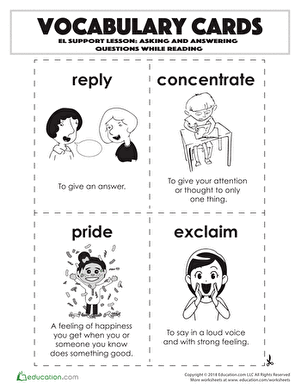 Vocabulary Cards: Asking and Answering Questions While Reading