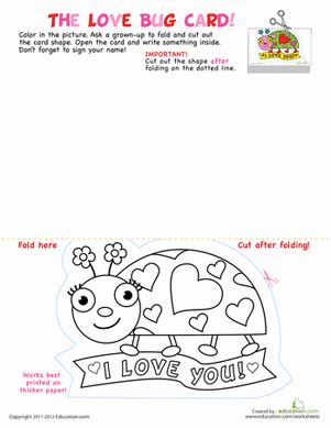 Printable Valentine Cards: Love Bug!