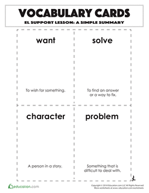 Vocabulary Cards: A Simple Summary
