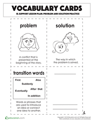 Vocabulary Cards: Problem and Solution Practice