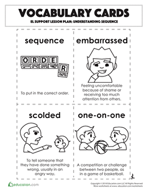 Vocabulary Cards: Understanding Sequence