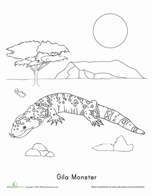 Gila Monster Coloring Page