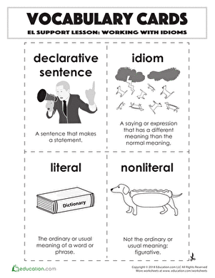 Vocabulary Cards: Working with Idioms