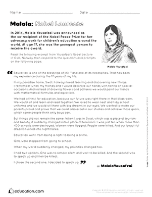 Malala: Nobel Laureate