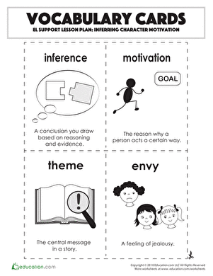 Vocabulary Cards: Inferring Character Motivation