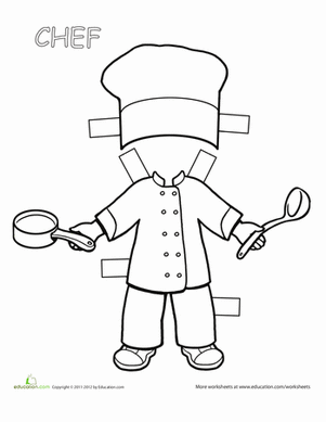 Chef Paper Doll