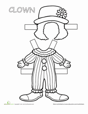 Clown Paper Doll