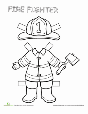 Firefighter Paper Doll