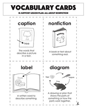 Vocabulary Cards: All About Nonfiction