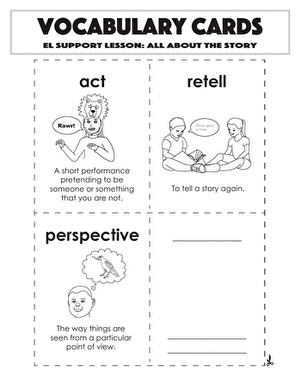 Vocabulary Cards: All About the Story