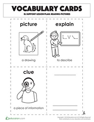 Vocabulary Cards: Reading Pictures