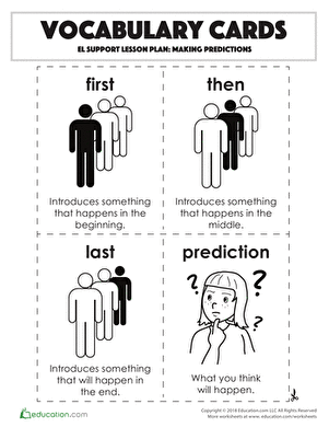 Vocabulary Cards: Making Predictions