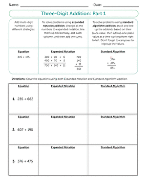 Three-Digit Addition: Part 1
