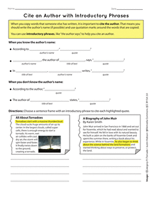 Cite an Author with Introductory Phrases