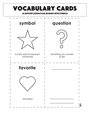Vocabulary Cards: Reading with Symbols