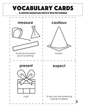 Vocabulary Cards: Prove It With Text Evidence