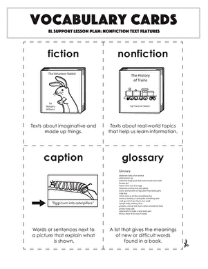 Vocabulary Cards: Nonfiction Text Features