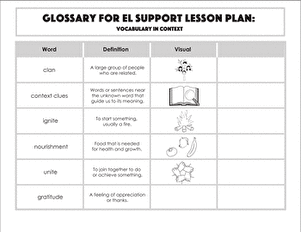 Glossary: Vocabulary in Context