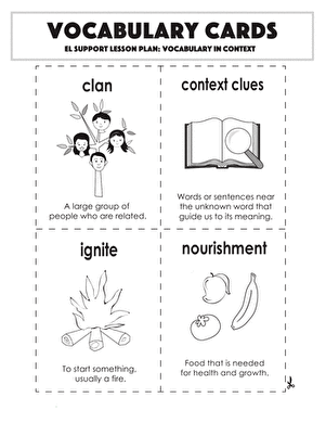 Vocabulary Cards: Vocabulary in Context
