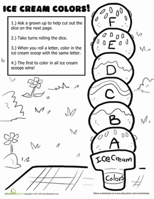 Dice Game: Ice Cream Colors!