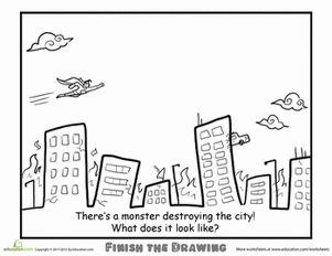 Finish the Drawing: Draw the Monster!