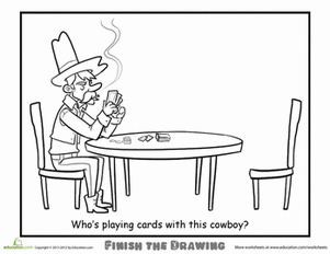 Finish the Drawing: Who's This Cowboy's Opponent?